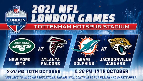 Gráfica de los partidos NFL London Games 2021