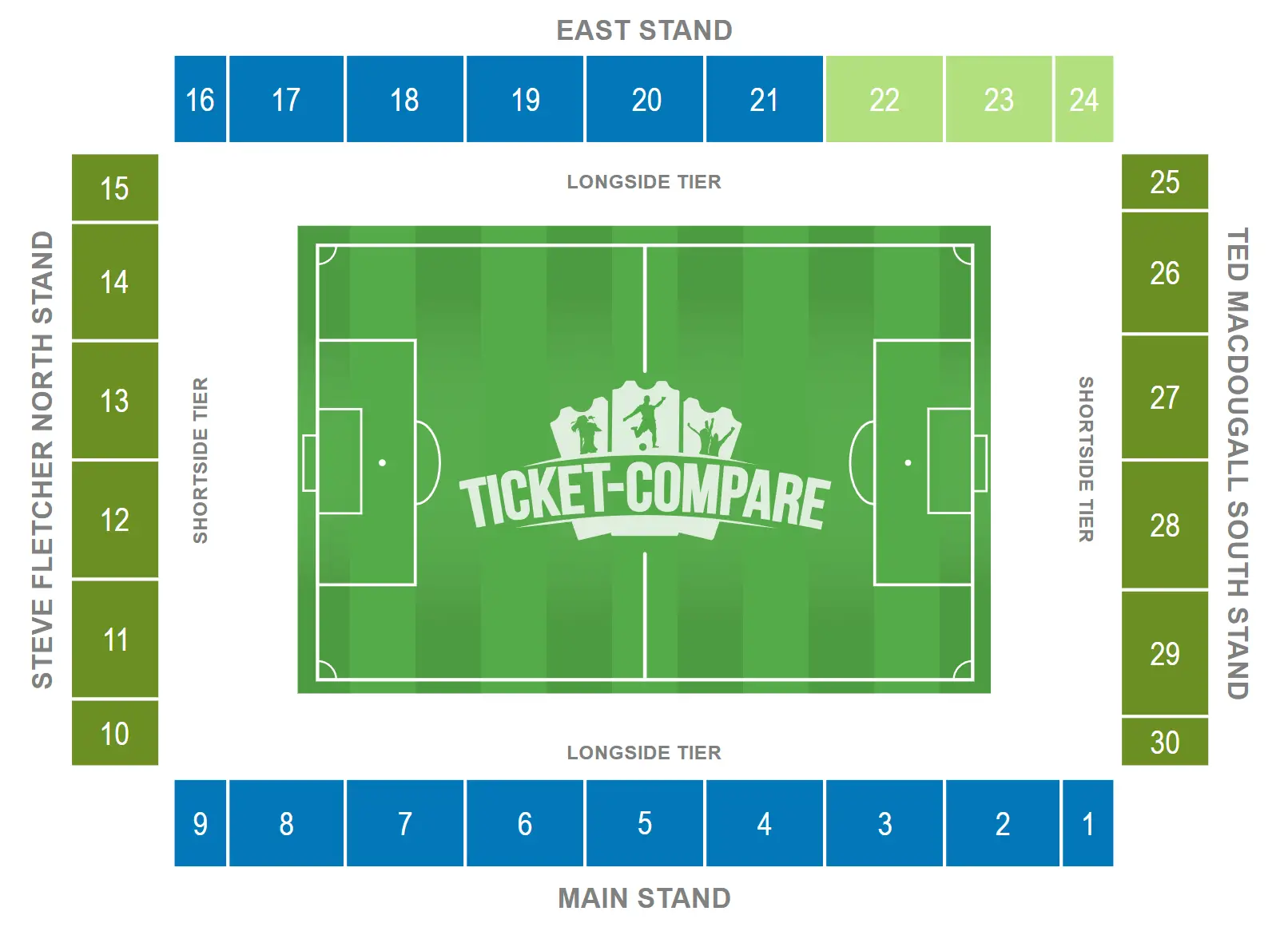 Plano de asientos de Estada Vitality