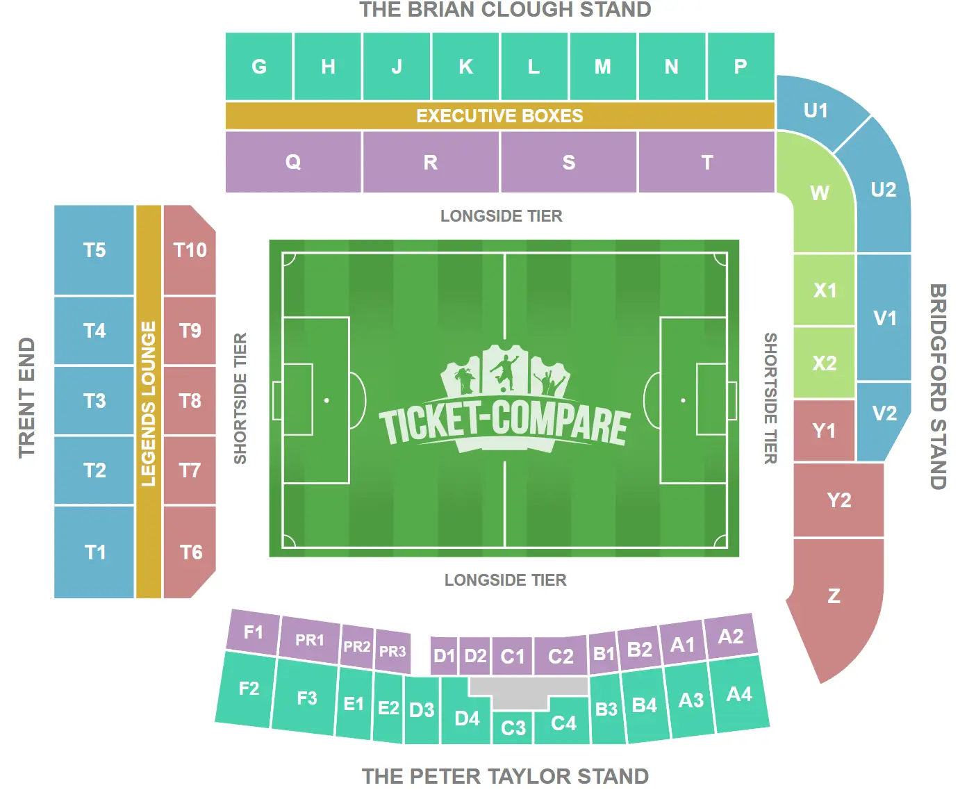 Plano de asientos de City Ground