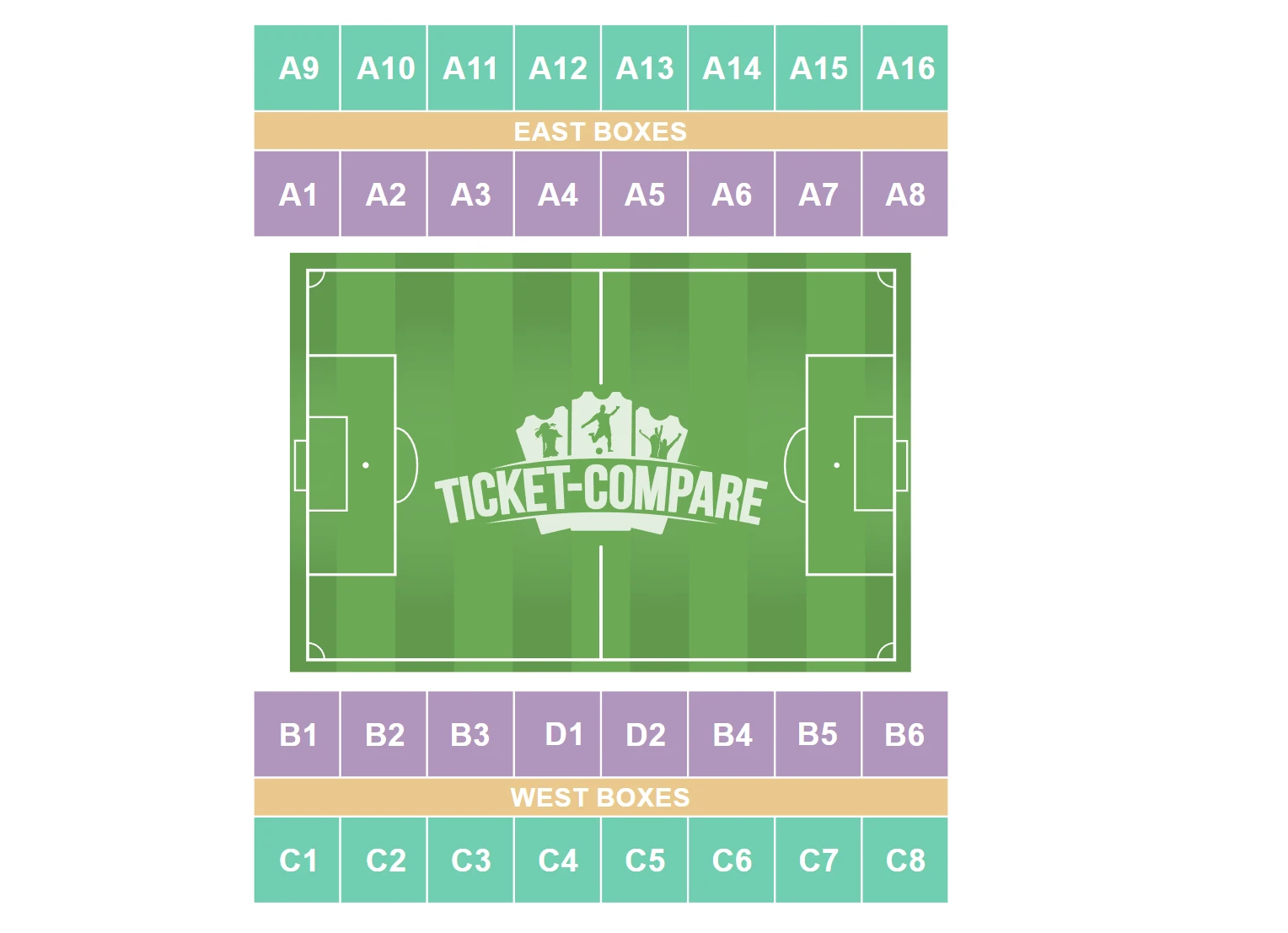 Plano de asientos de Estádio Municipal de Braga