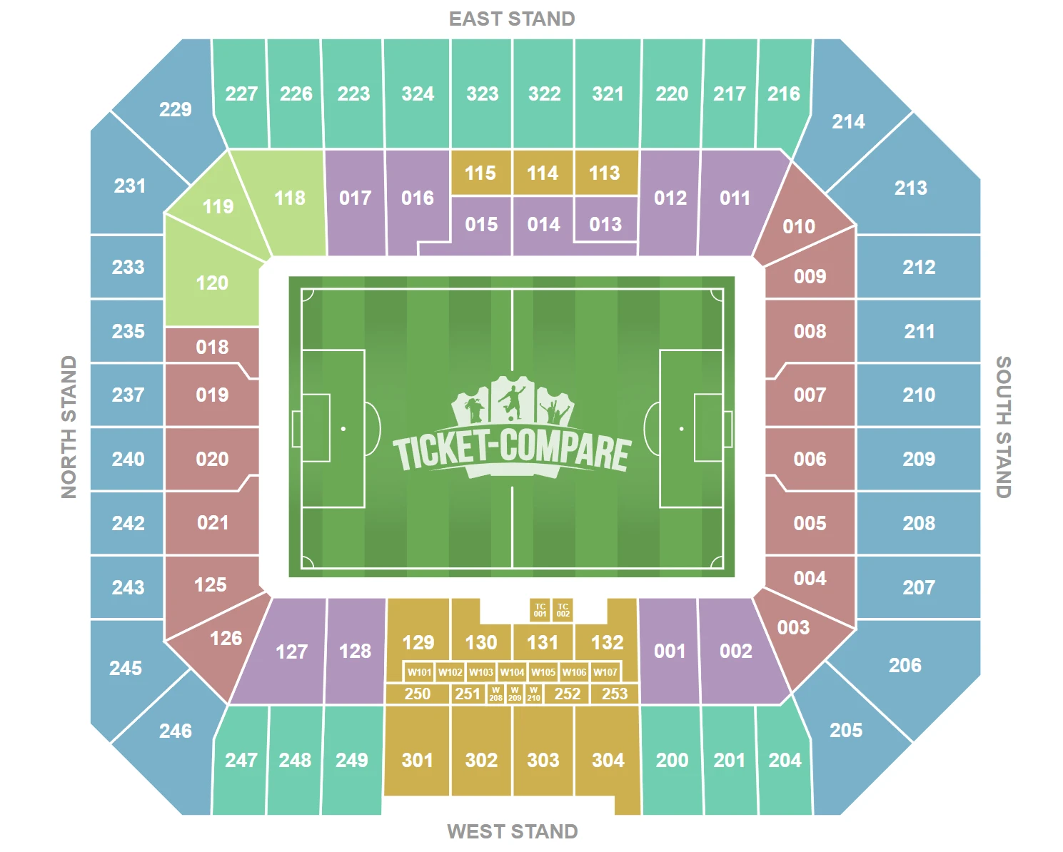 Plano de asientos de Hill Dickinson Stadium