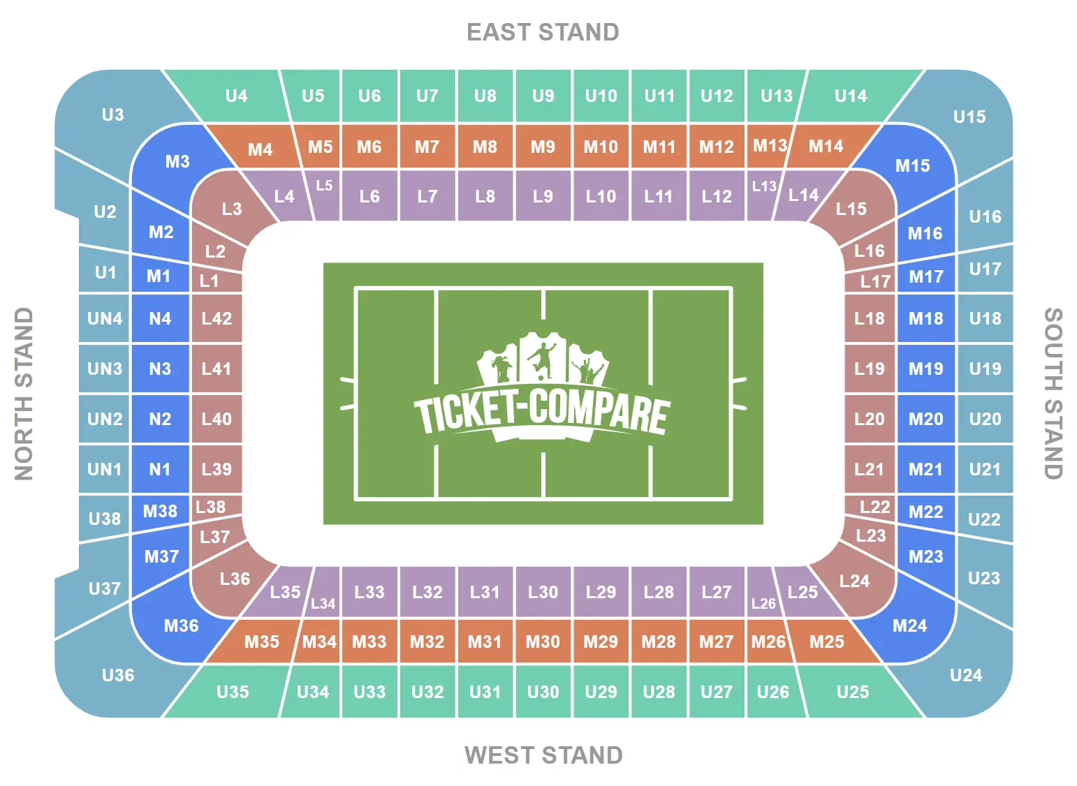 Plano de asientos de Principality Stadium