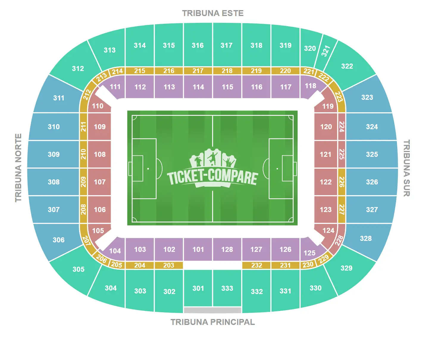 Plano de asientos de Estadio de San Mamés