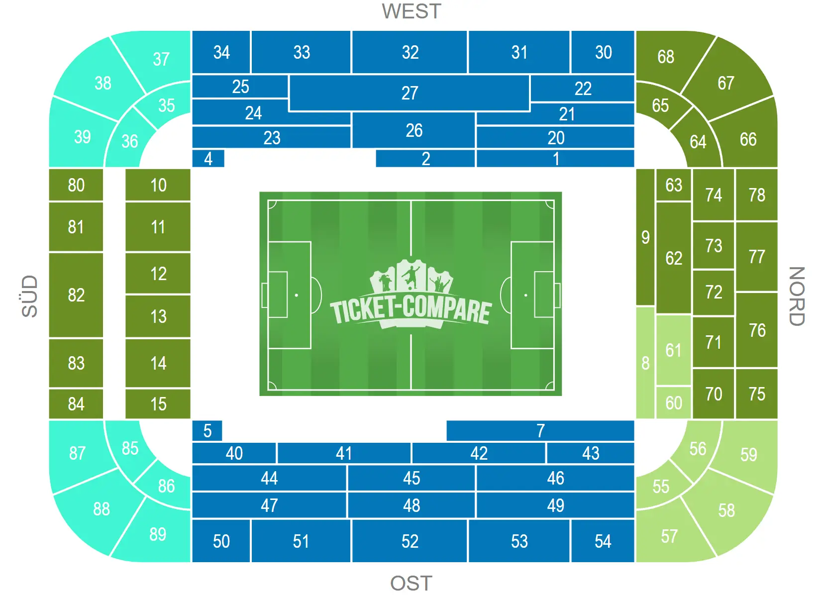 Plano de asientos de Signal Iduna Park