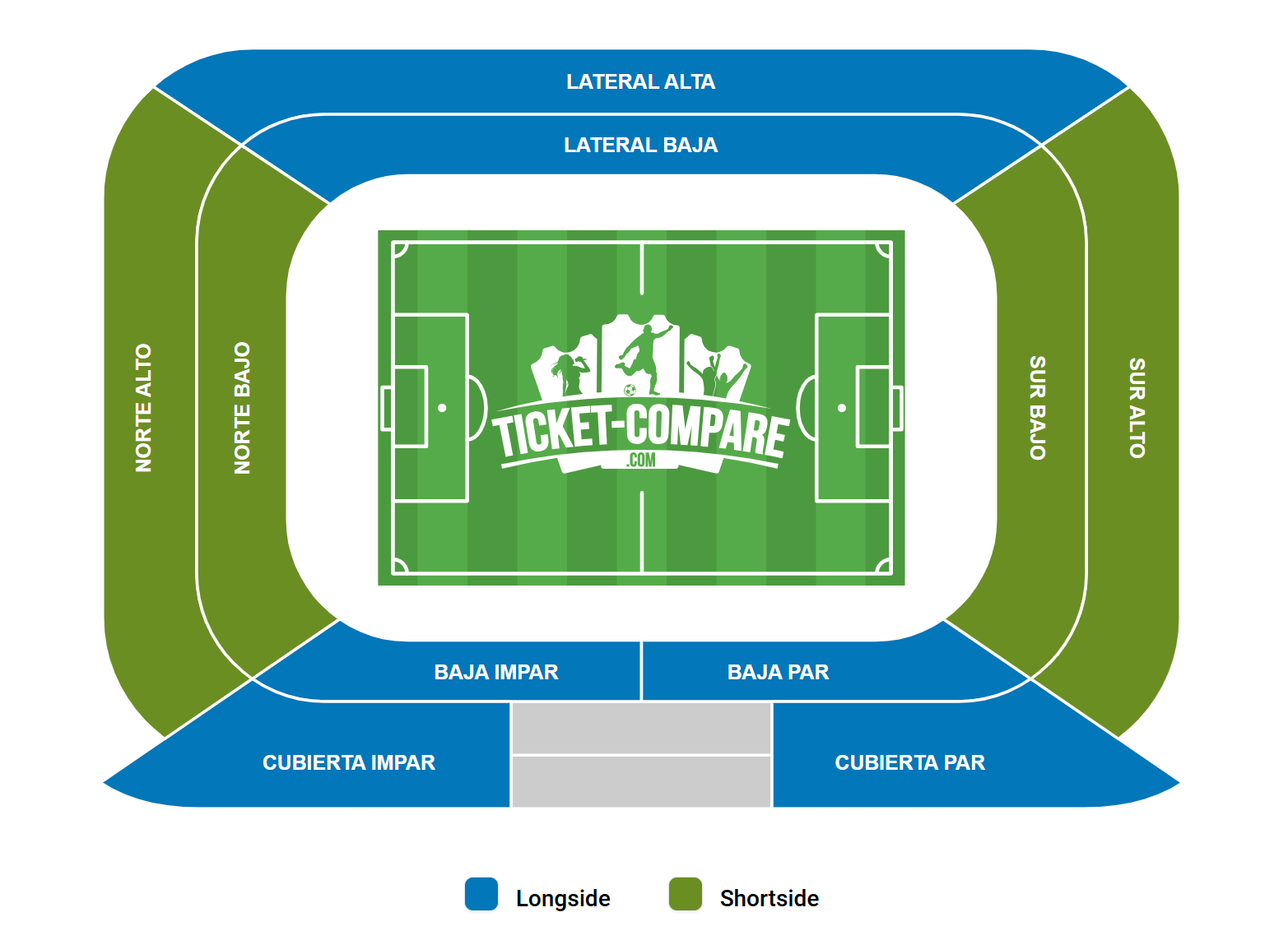 Plano de asientos de Coliseum Alfonso Pérez