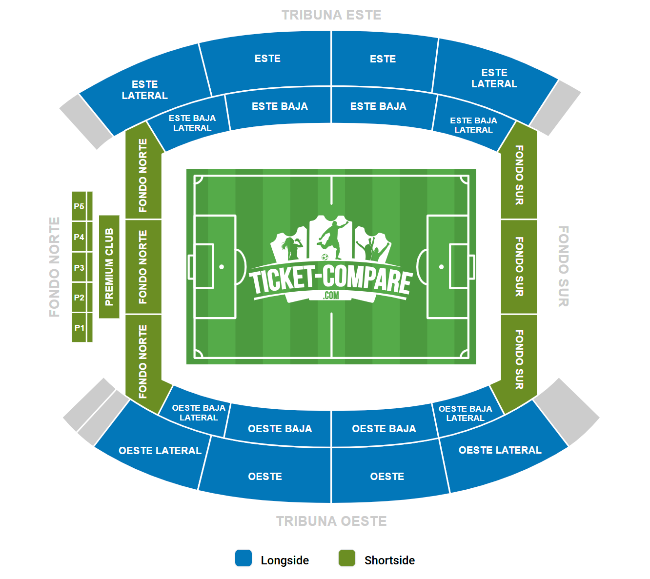 Plano de asientos de Estadio de Son Moix