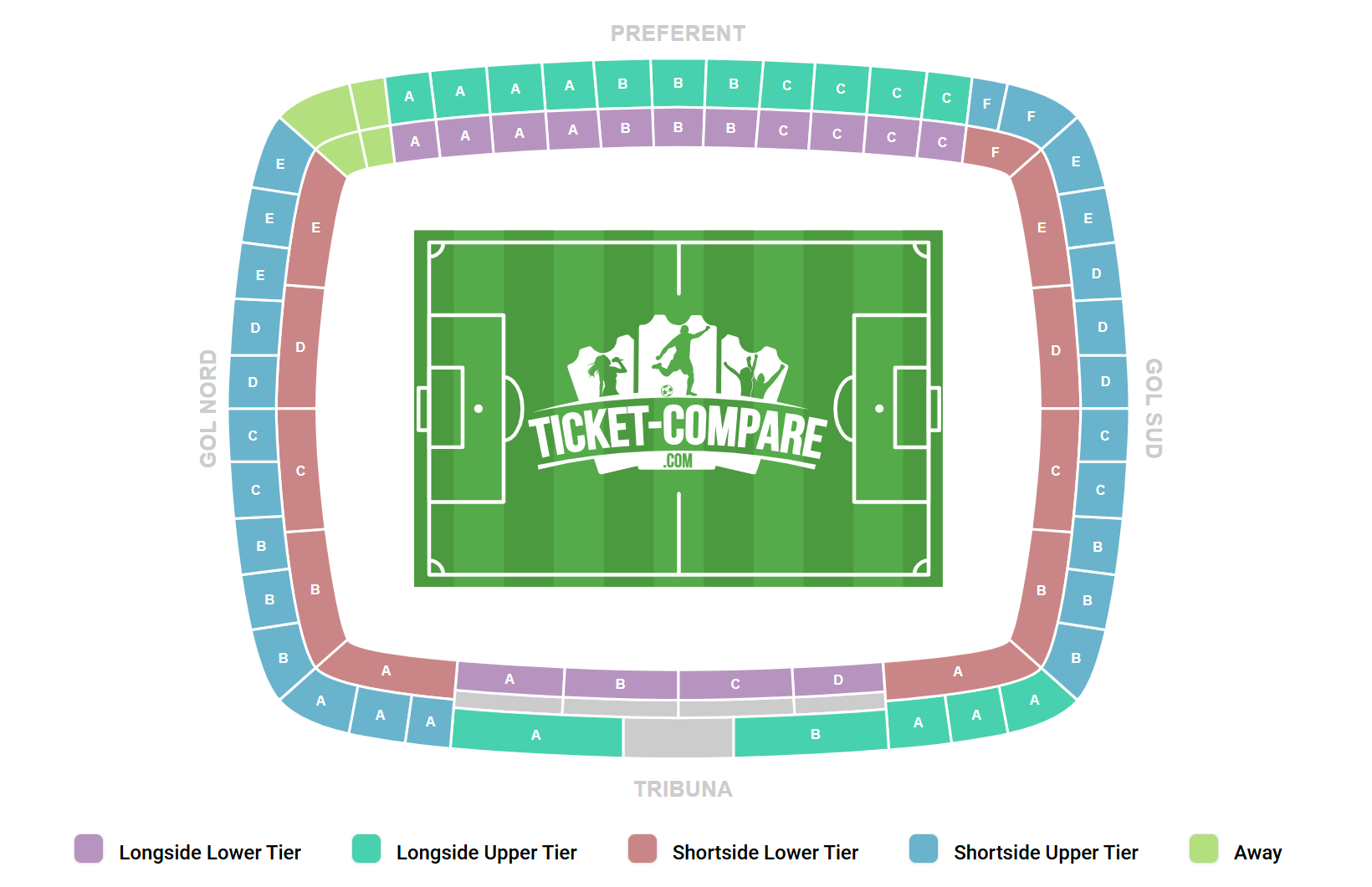Plano de asientos de Estadio Municipal de Montilivi