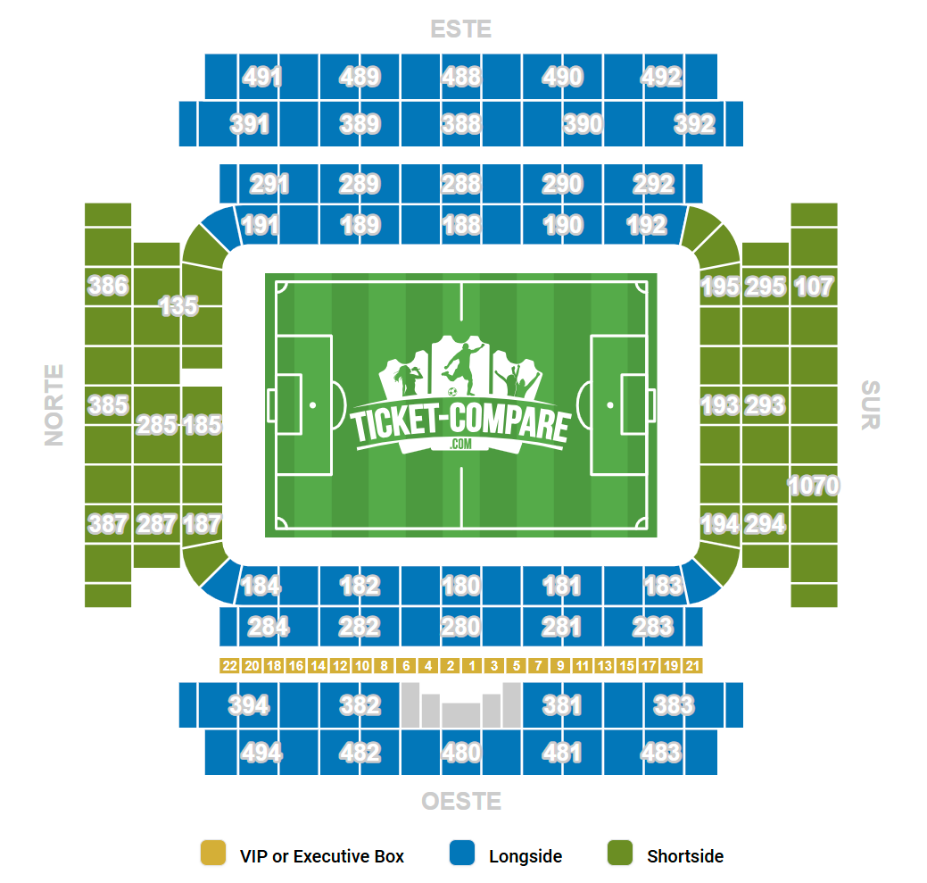 Plano de asientos de Estadio Carlos Tartiere