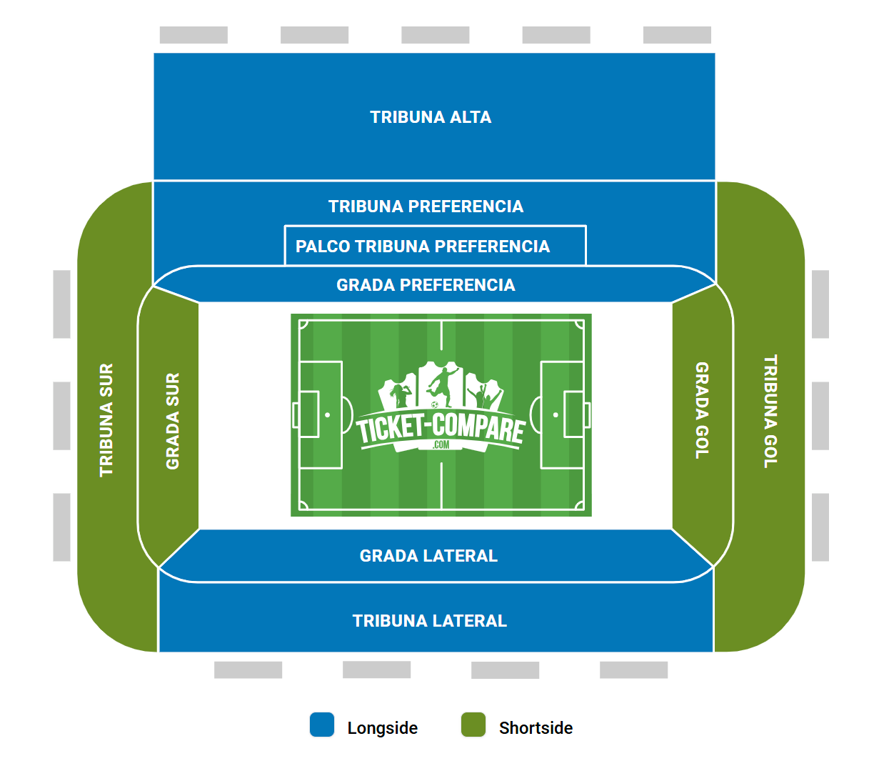 Plano de asientos de Estadio El Sadar