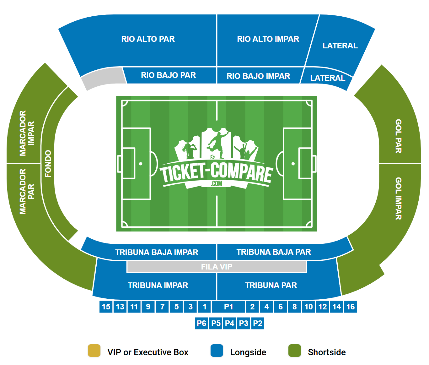Plano de asientos de Estadio de Balaídos