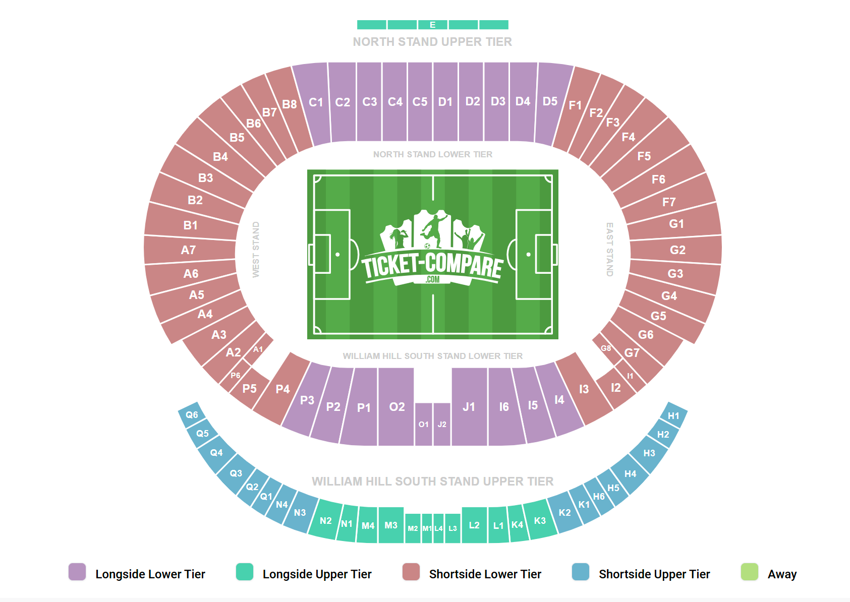 Plano de asientos de Hampden Park