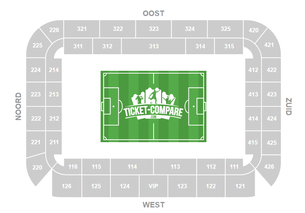 Plano de asientos de Jan Breydelstadion