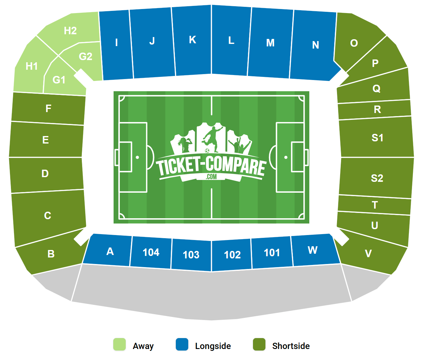 Plano de asientos de Rhein-Neckar-Arena
