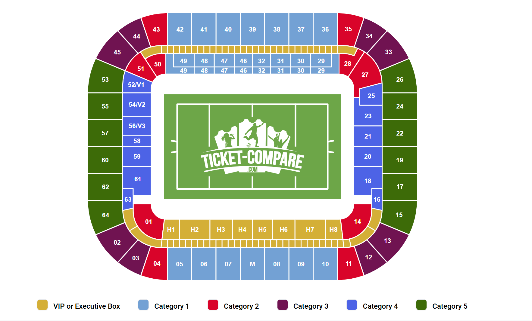 Plano de asientos de Stade Matmut Atlantique