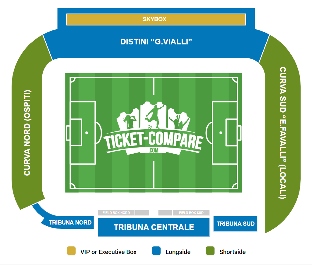 Plano de asientos de Stadio Giovanni Zini