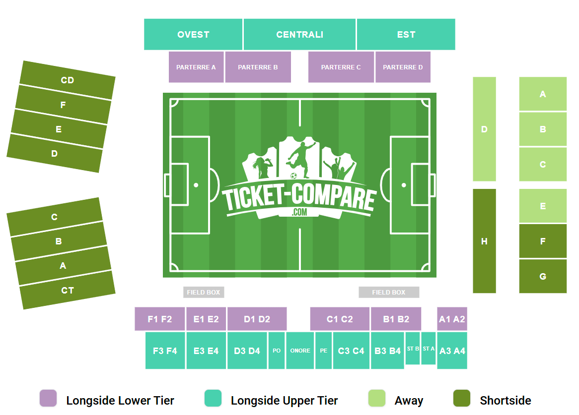 Plano de asientos de Stadio Giuseppe Sinigaglia