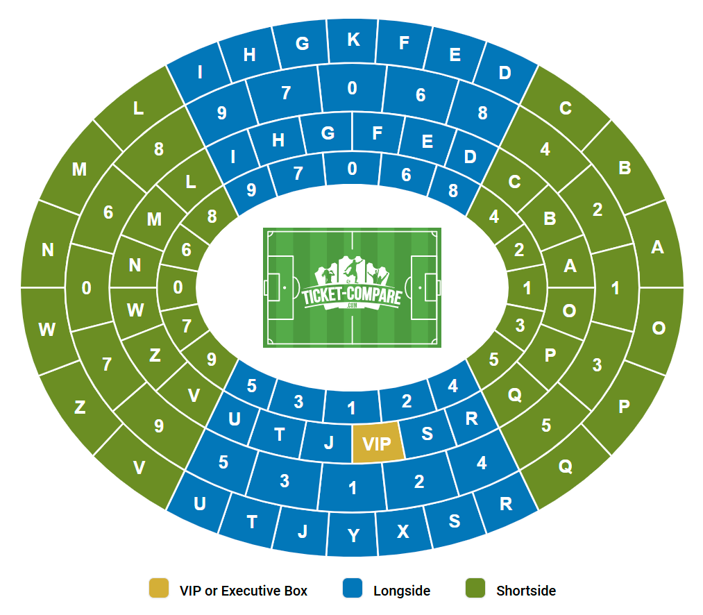 Plano de asientos de Stadio Marcantonio Bentegodi
