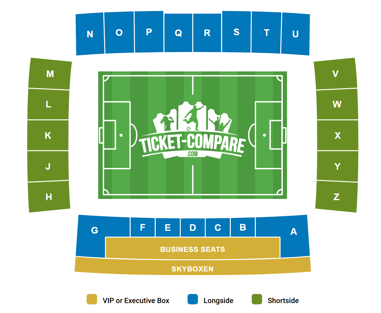 Plano de asientos de Stadion Galgenwaard