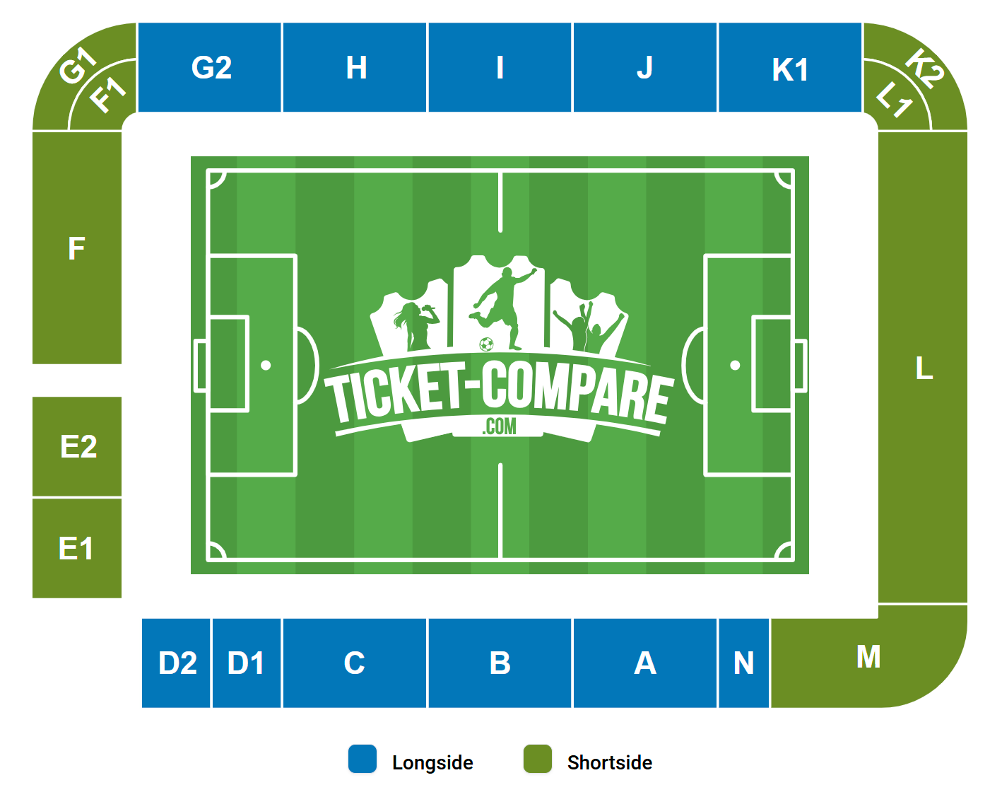 Plano de asientos de Voith Arena