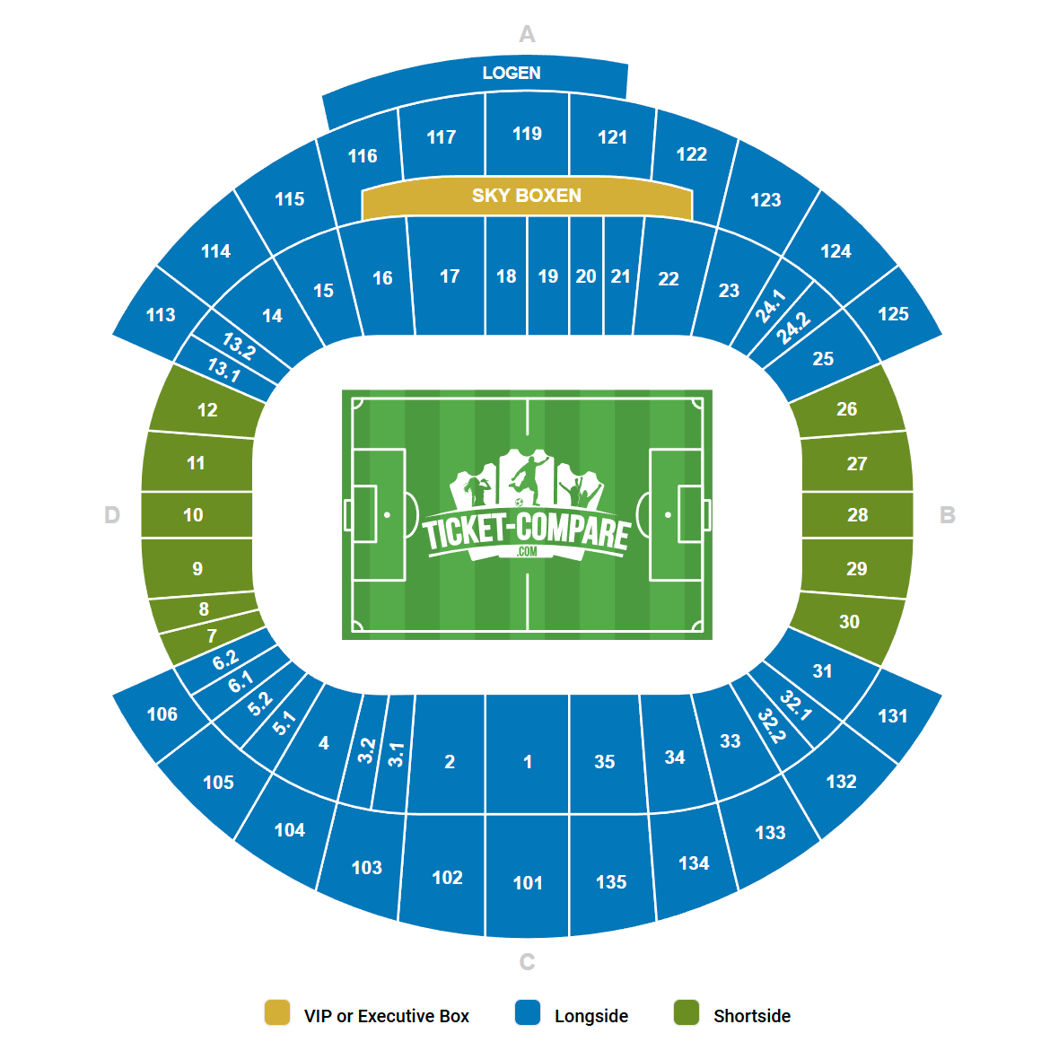 Plano de asientos de Red Bull Arena