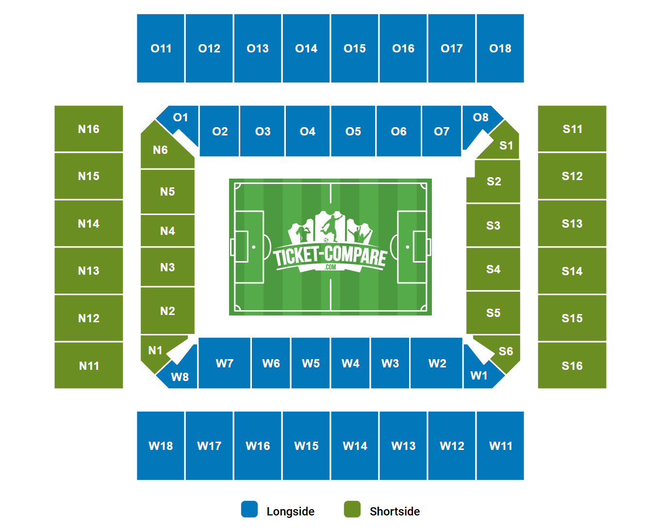 Plano de asientos de RheinEnergieStadion