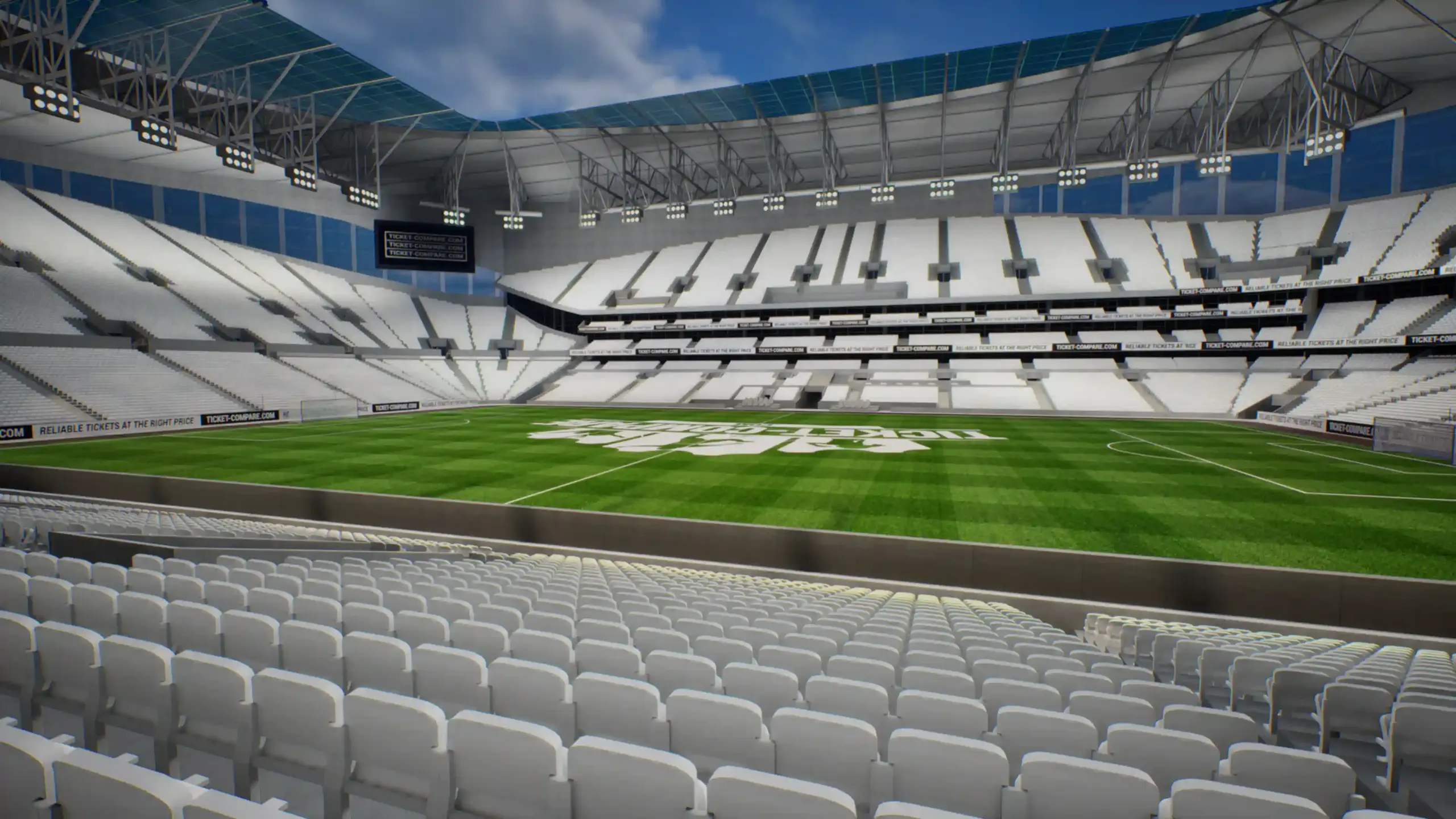 Ilustración con vista desde el bloque 119 del Tottenham Hotspur Stadium
