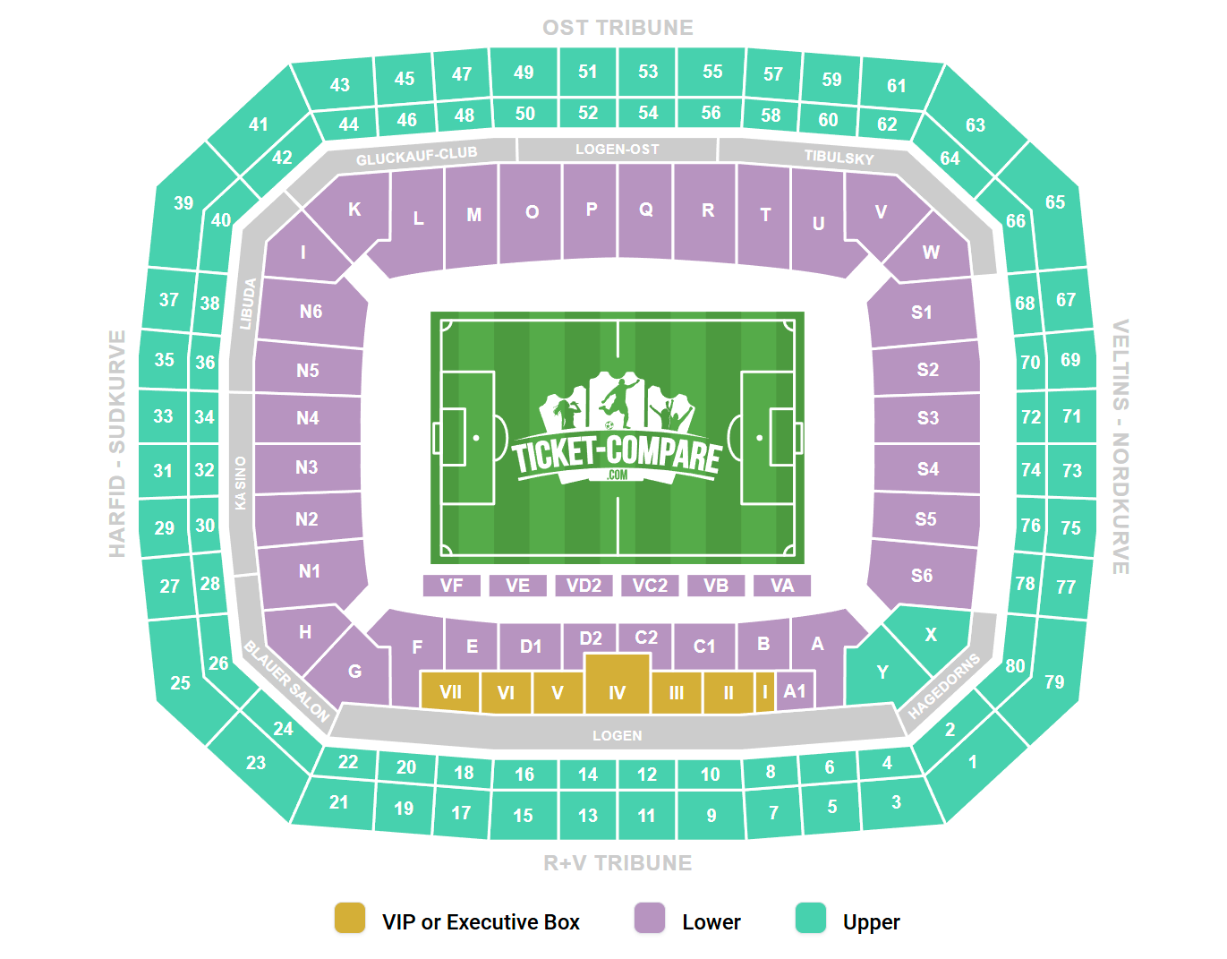 Plano de asientos de Veltins-Arena