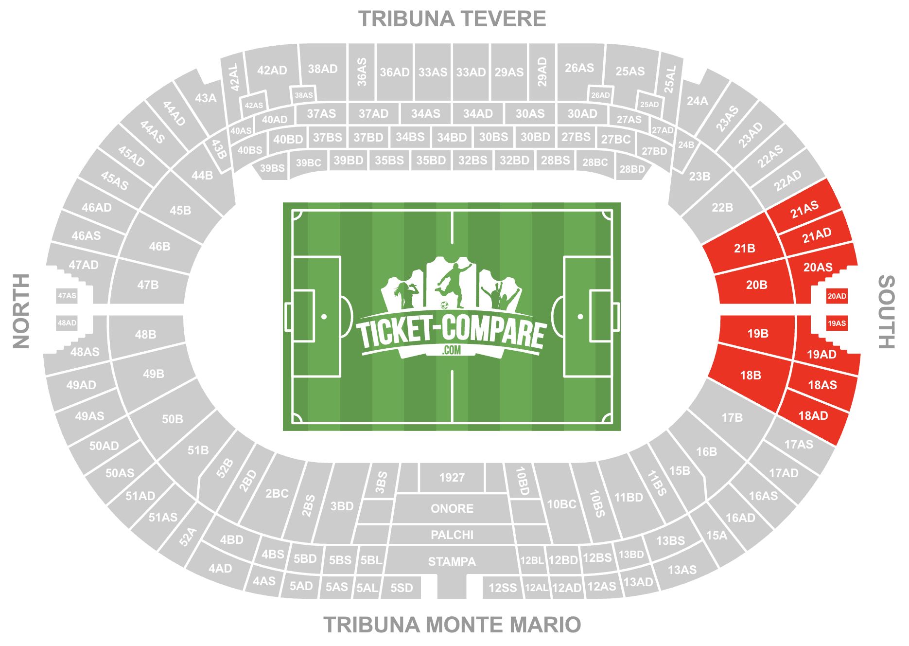 Plano Stadio Olimpico - Curva Sud