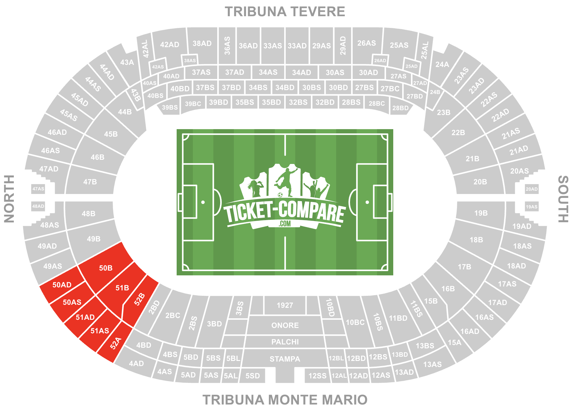 Plano Stadio Olimpico - Distinti Nord Ovest