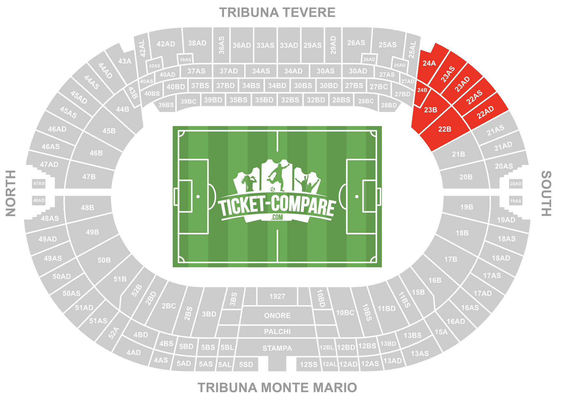 Plano Stadio Olimpico - Distinti Sud Est