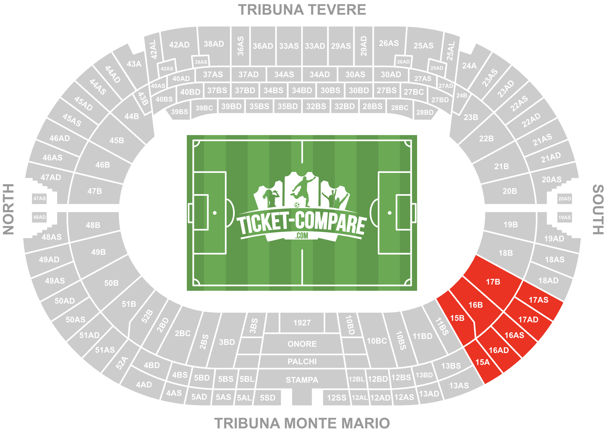 Plano Stadio Olimpico - Distinti Sud Ovest