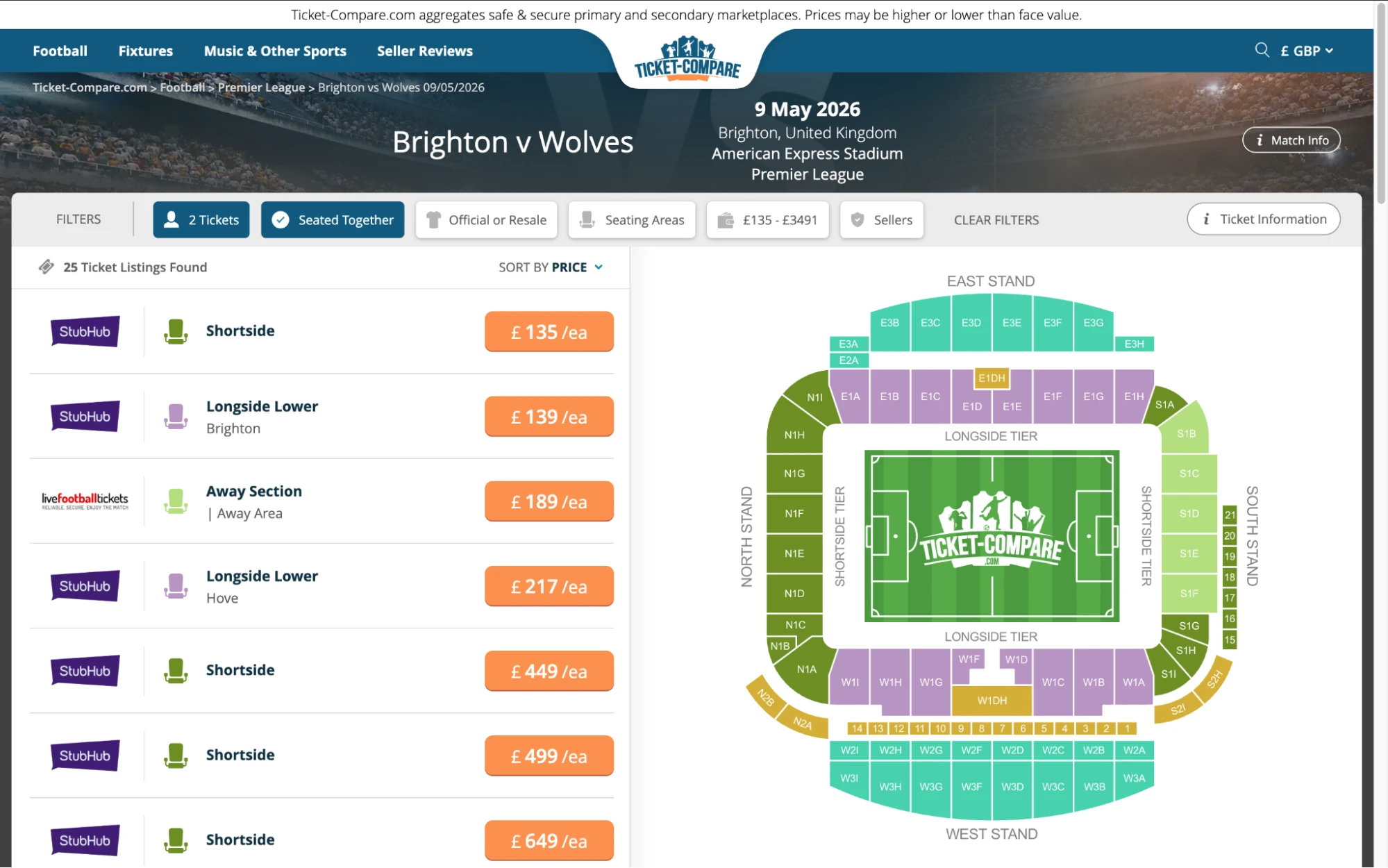 Captura Entradas Brighton v Wolves
