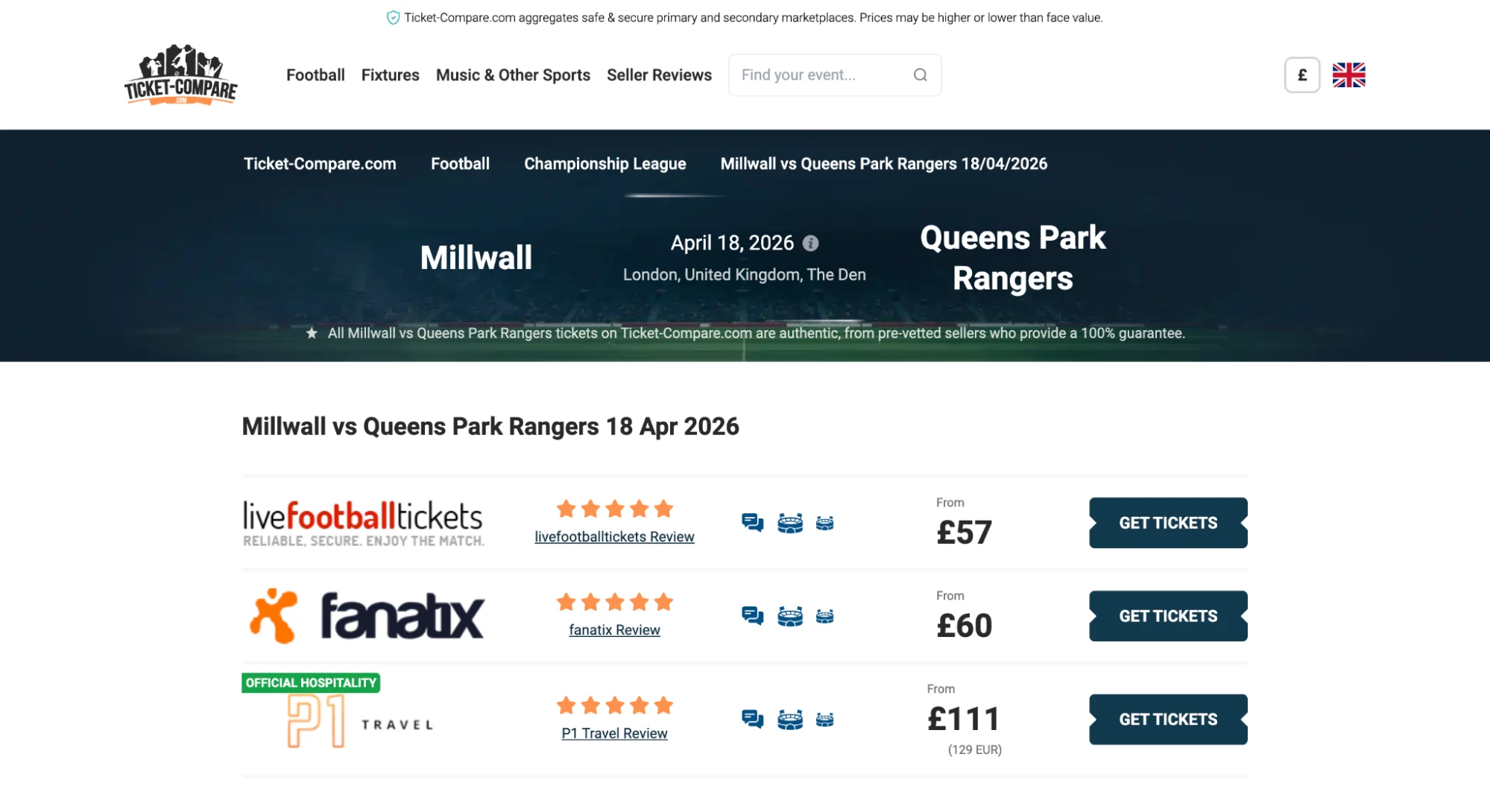 Captura entradas Millwall QPR