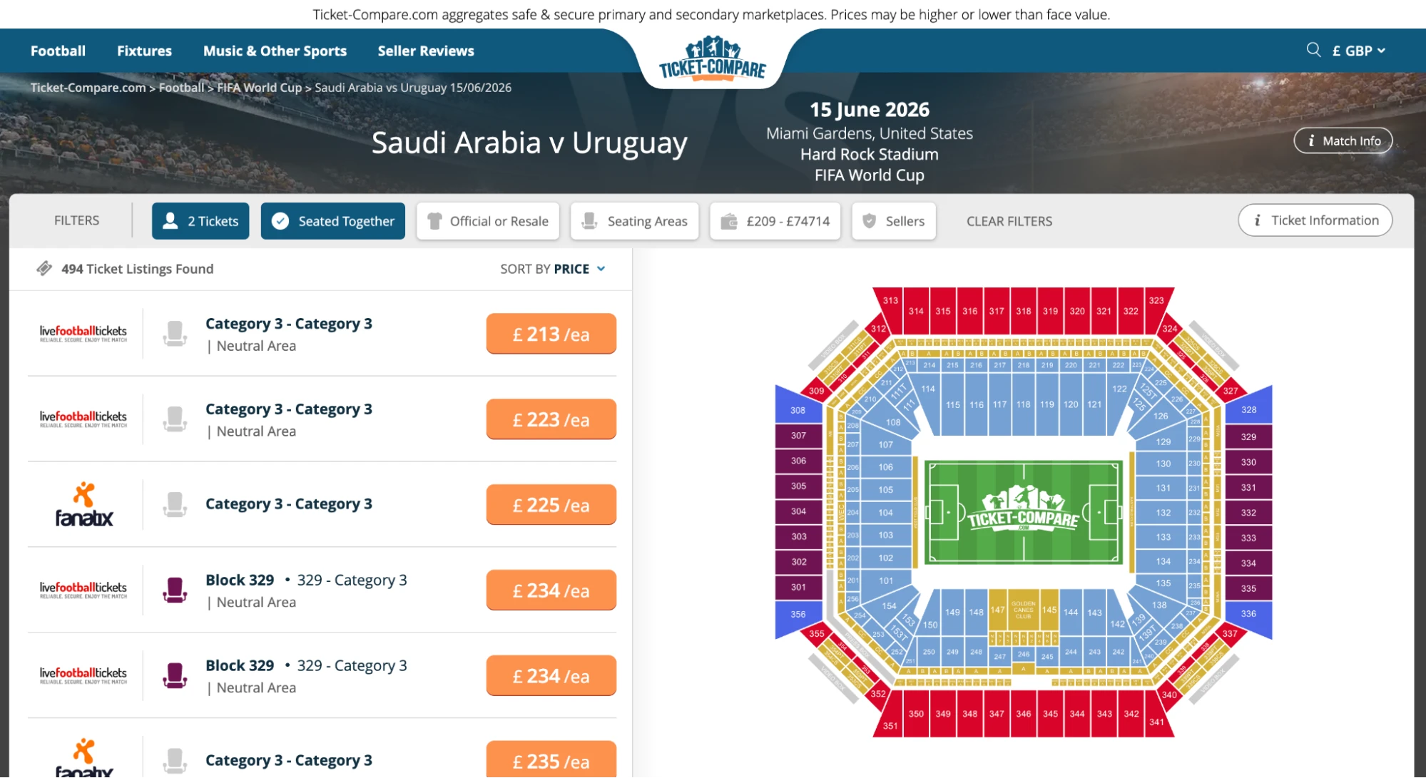 Captura entradas Arabia Saudita vs Uruguay